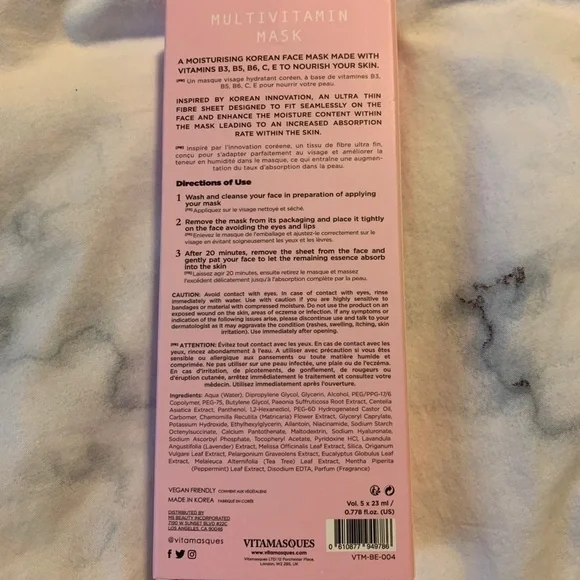 Vitamasques Multivitamin Mask - Picture 2 of 2